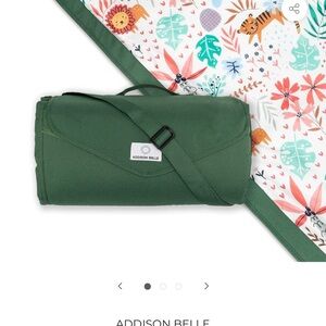 Addition Elle Tropical Print Blanket with Green Border